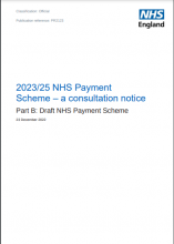 2023/25 NHS Payment Scheme – a consultation notice Part B: Draft NHS Payment Scheme
